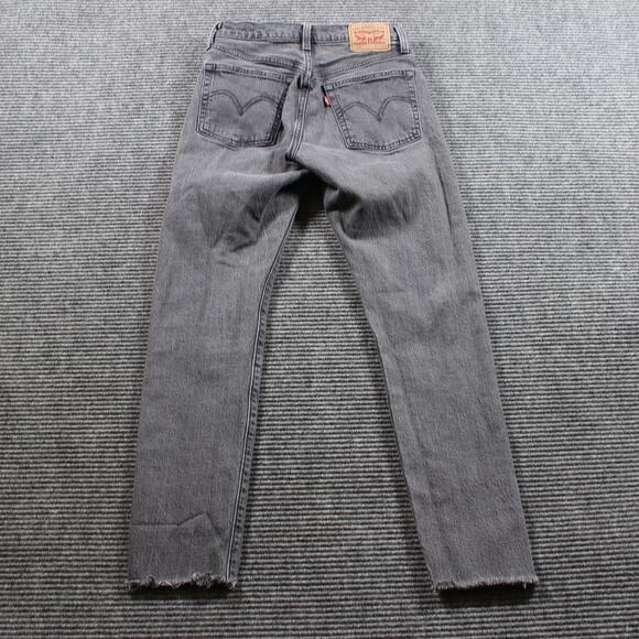 Levi's 501 Jeans Women's 25x28 Gray Skinny Raw Hem - Picture 2 of 9